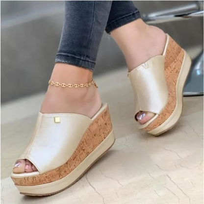 Sandalias de Cuña Abiertas Mujer Elegantes