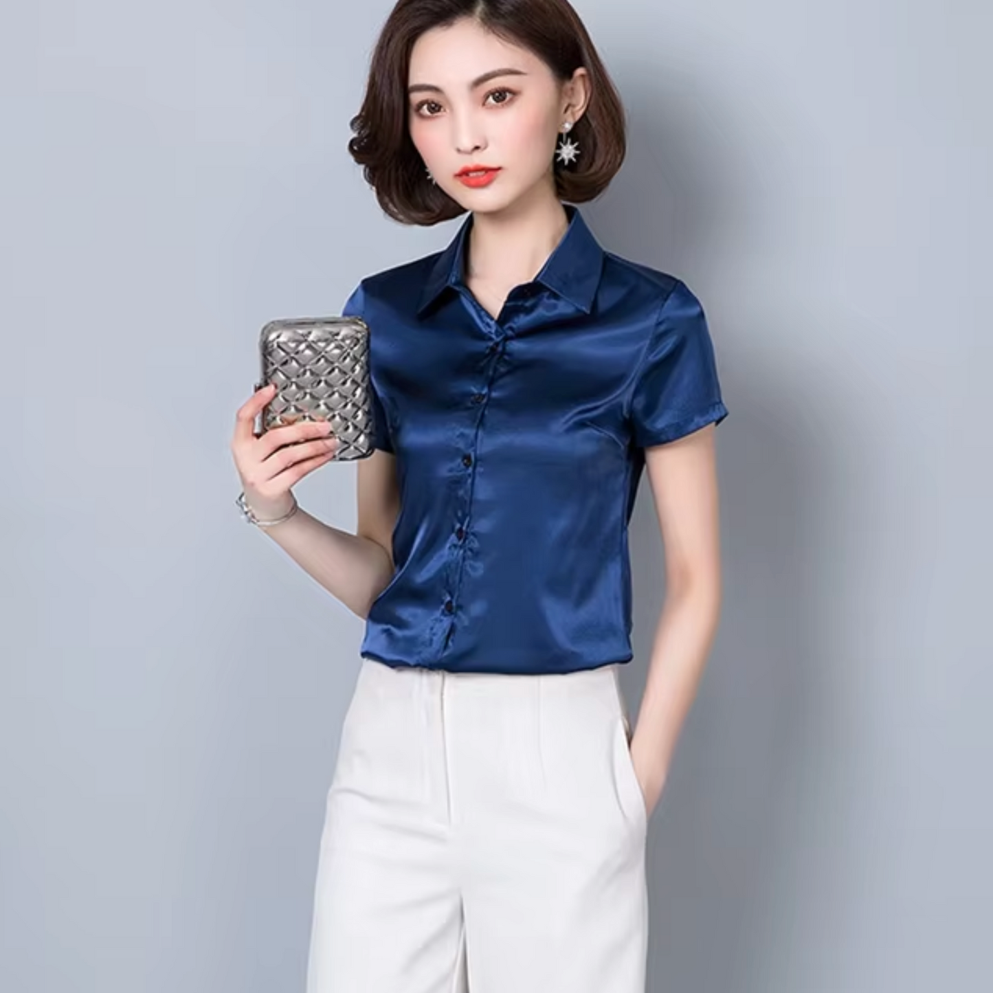 Blusa Seda Lujosa Mujer