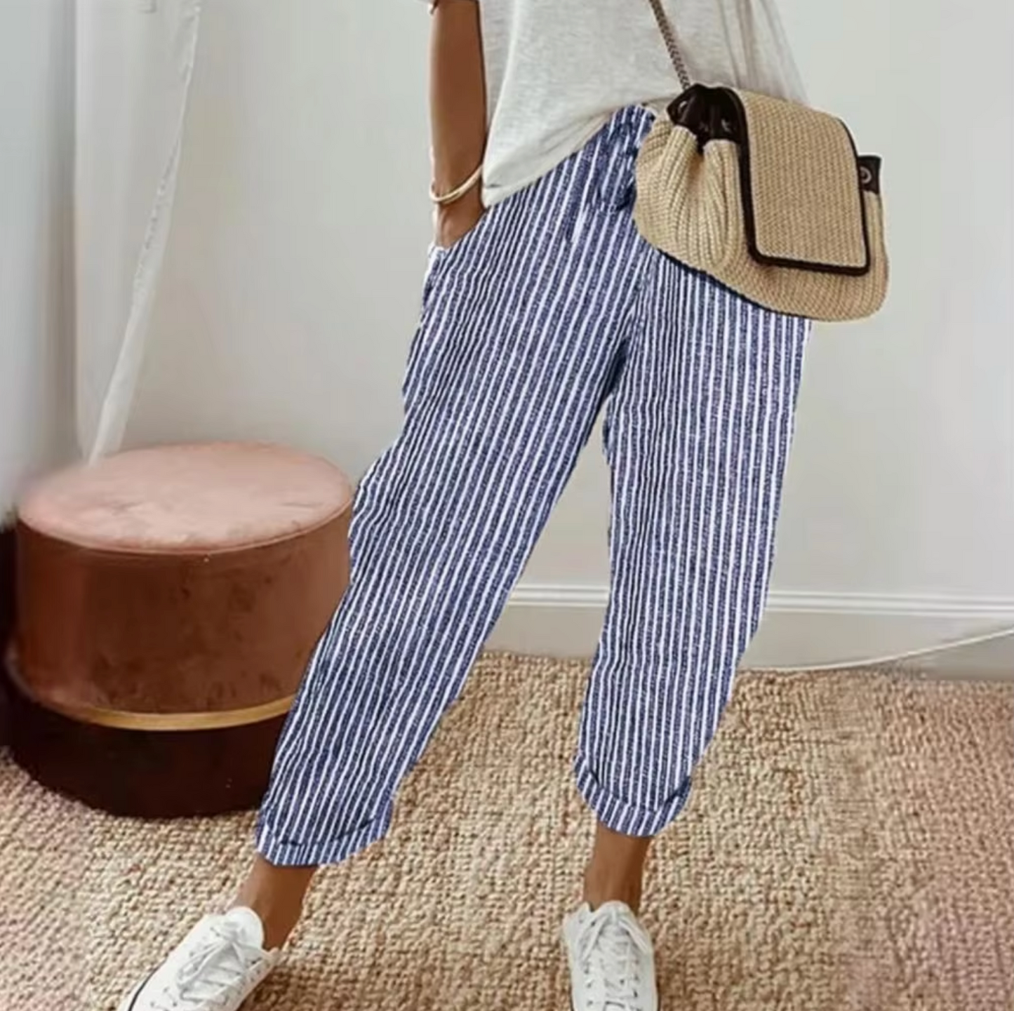 Pantalón Rayas Informal Cómodo