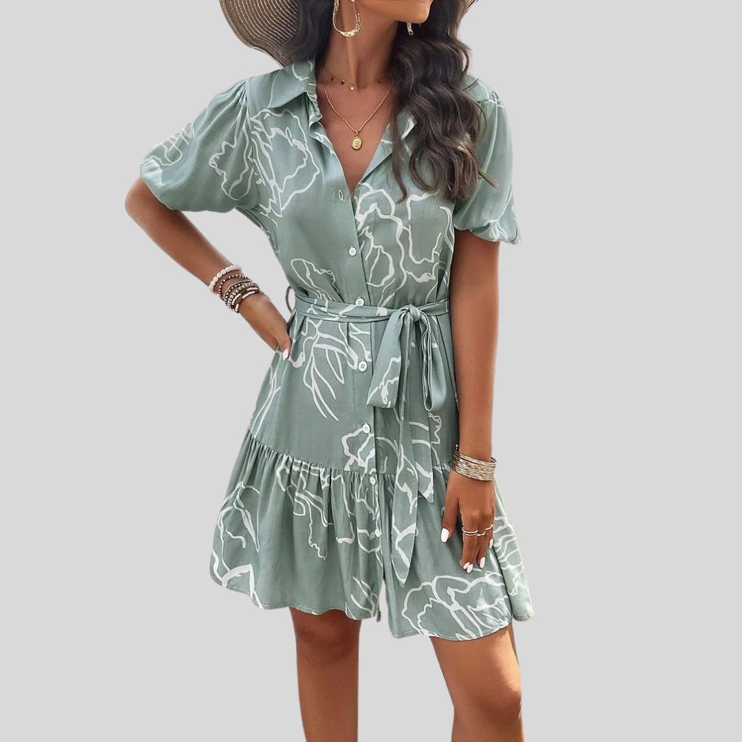 Vestido Camisero Estampado Floral Moderno