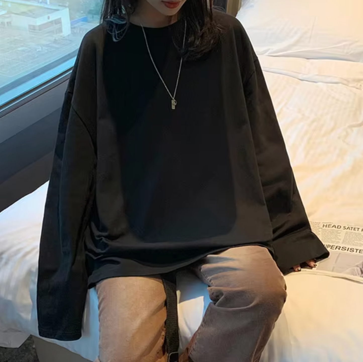 Camisa Grande Manga Larga Confortable
