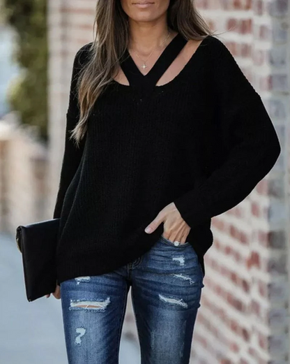 Sudadera Punto Grande Cuello Pico