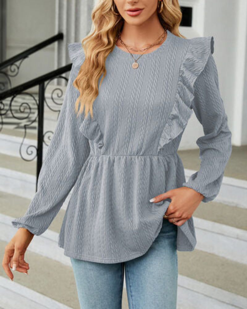 Blusa Mujer Elegante con Volantes Florales