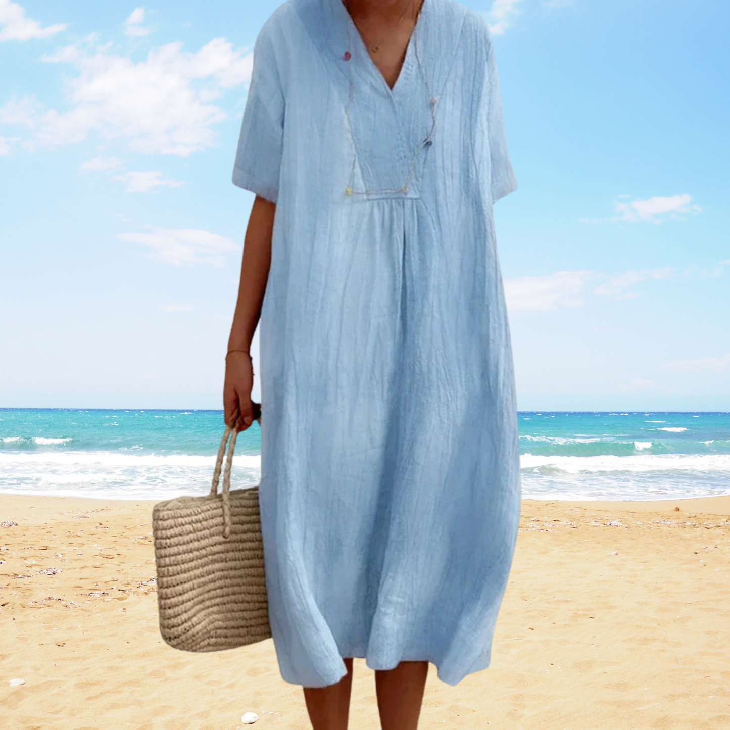 Vestido Verano Ligero con Escote en V - Vestiria