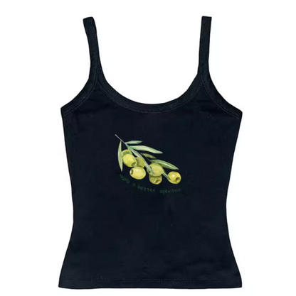Top Camiseta Oliva Estilo Militar