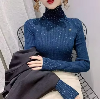 Jersey de Punto Cuello Alto Brillante