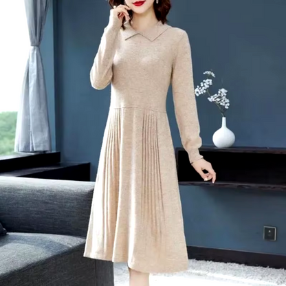 Vestido Punto Cuello Alto Mujer