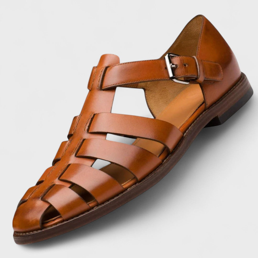 Sandalia Cuero Natural Elegante - Vestiria