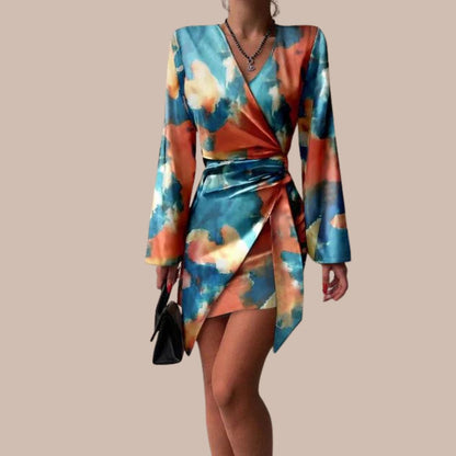 Vestido Mujer Estampado Mármol Elegante