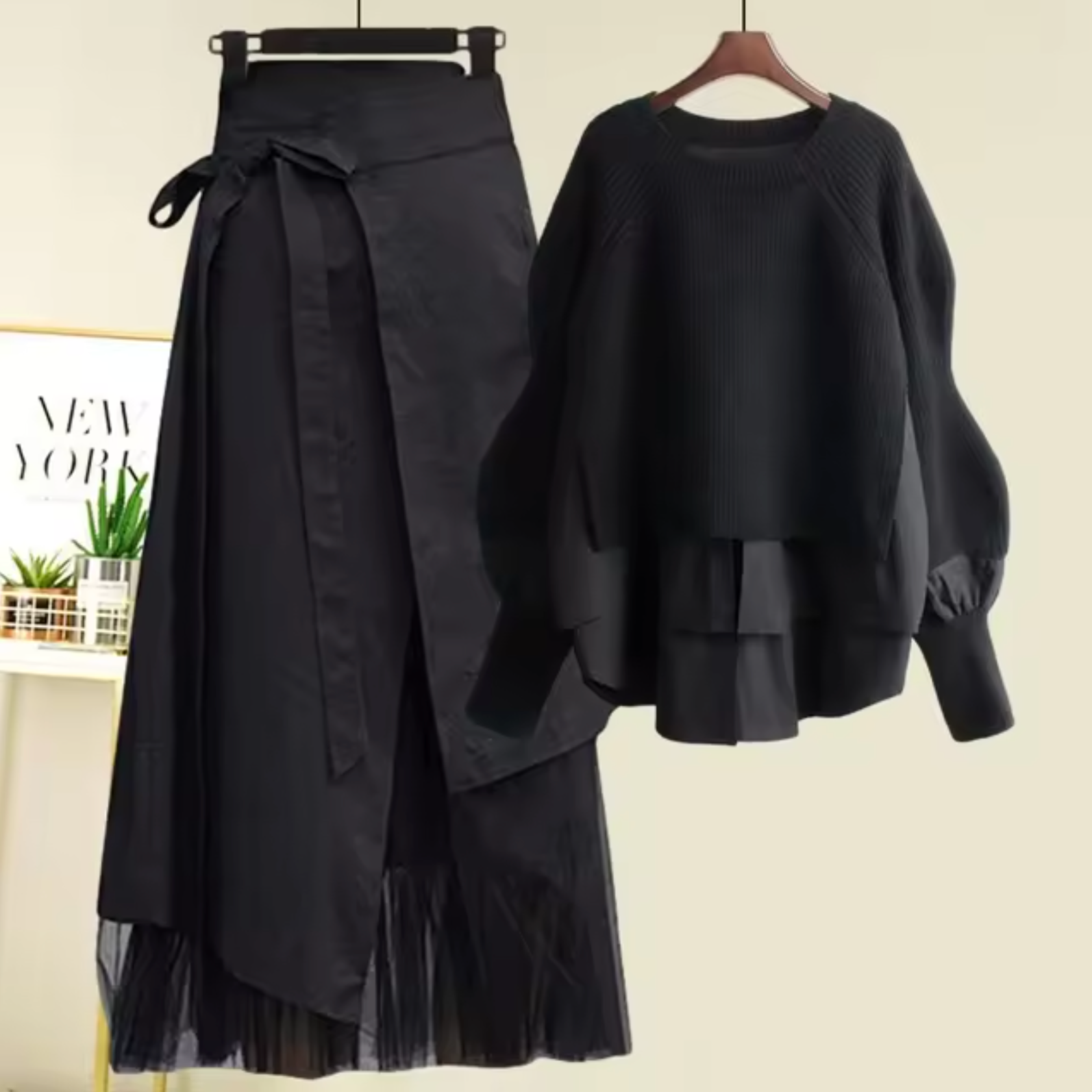 Conjunto Falda y Jersey de Punto Suave - Vestiria