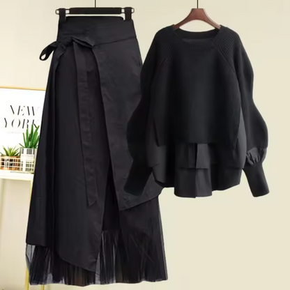 Conjunto Falda y Jersey de Punto Suave - Vestiria