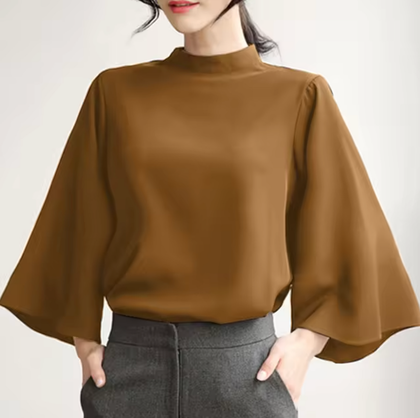 Blusa Mujer con Mangas Amplias Elegante