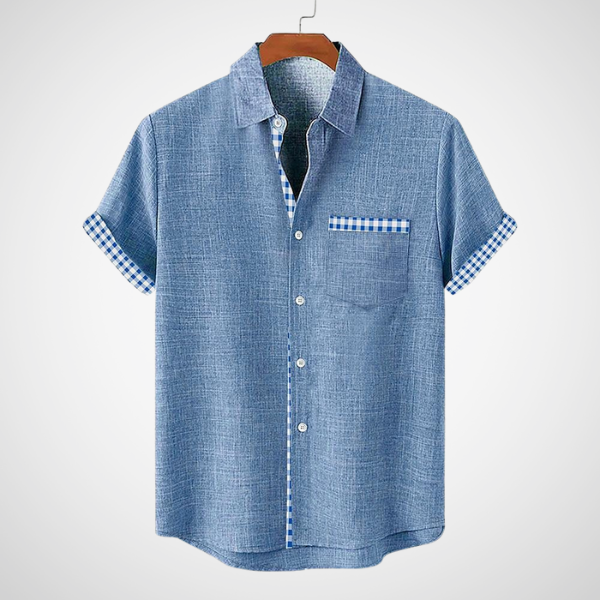 Camiseta Hombre Cuadros Estilo Casual