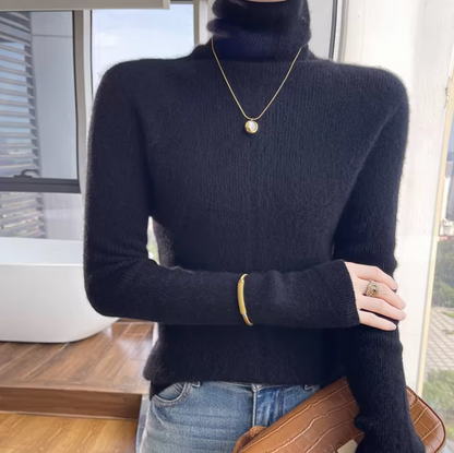 Chaquetón de lana suave cuello alto