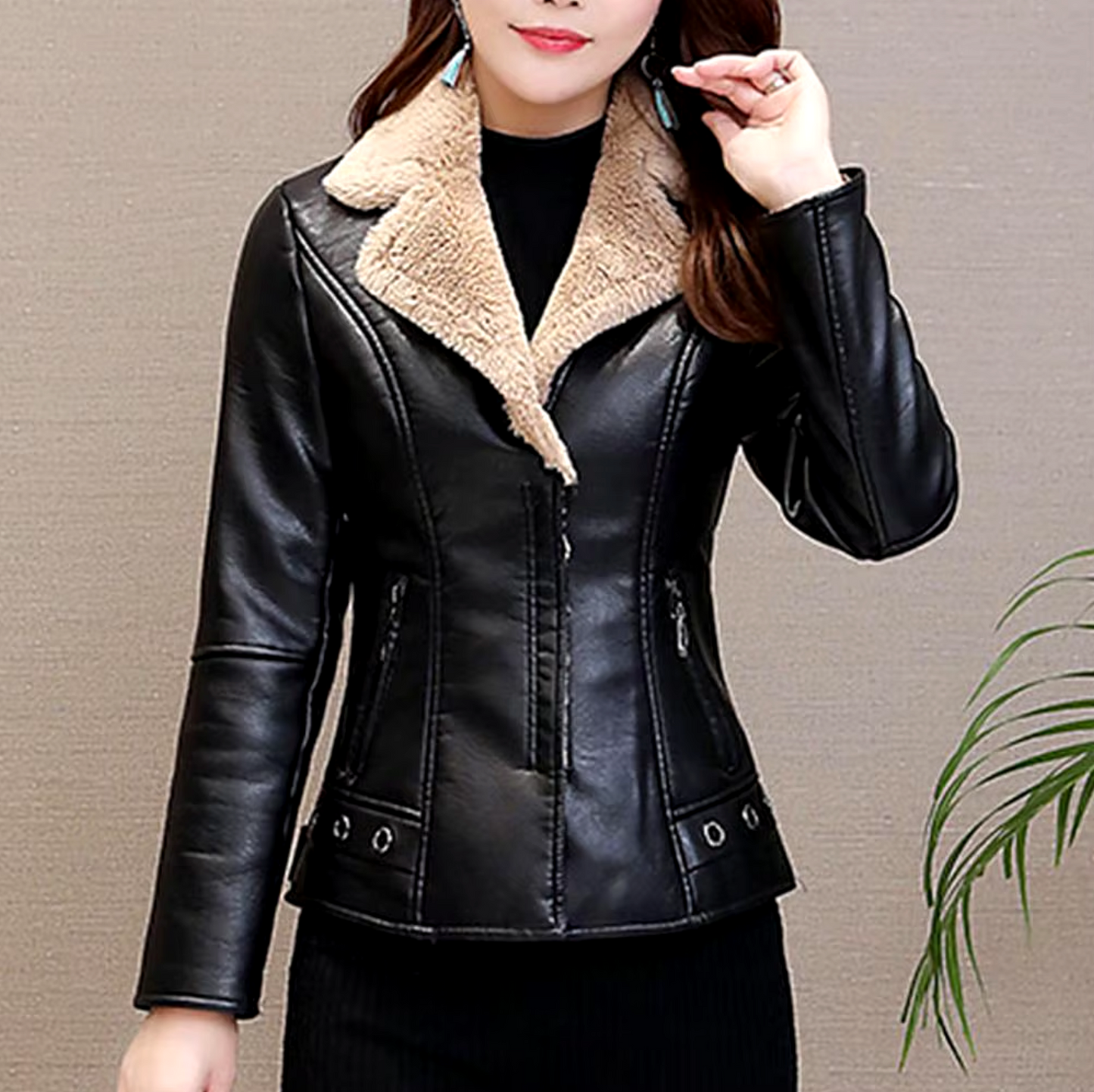 Chaqueta Mujer Piel Sintética Suave