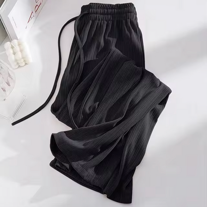 Pantalón Elegante de Seda Glaciar Alta Cintura