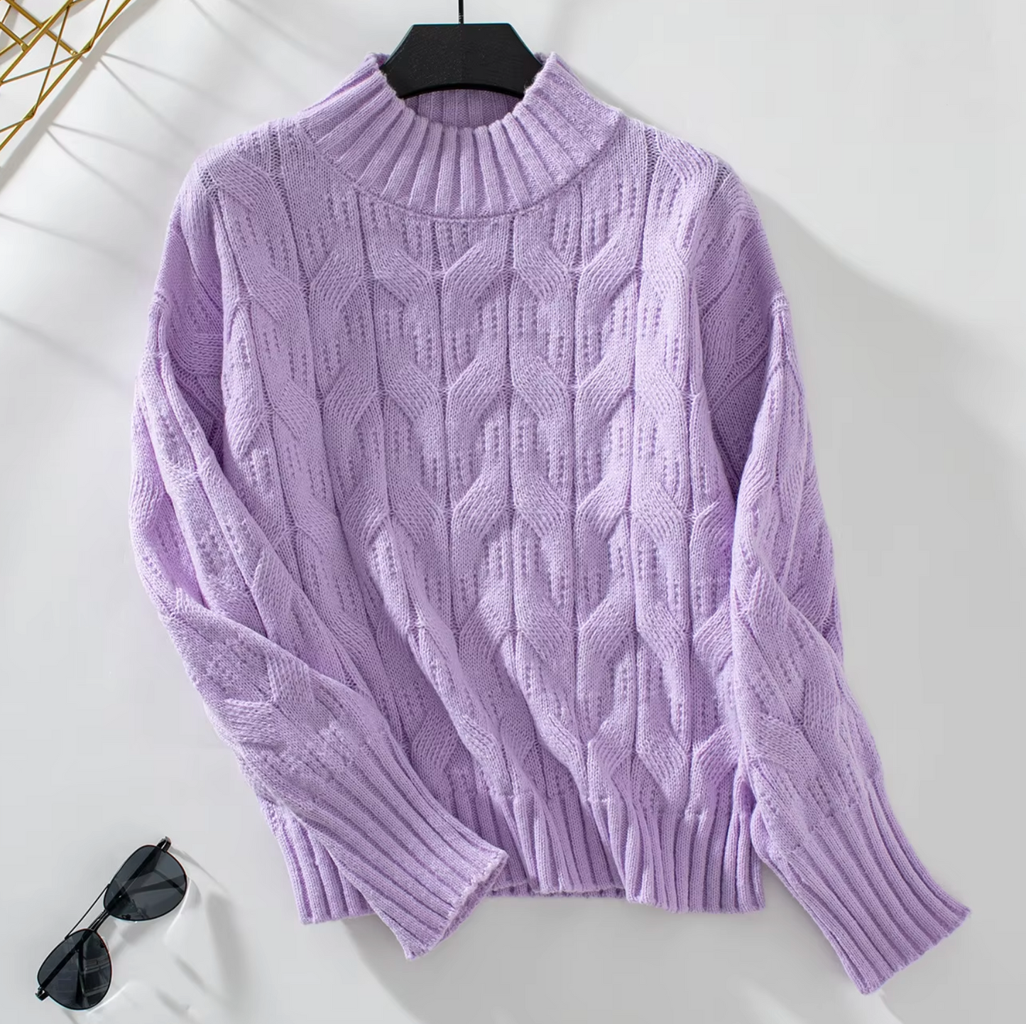 Jersey Cálido Punto Cuello Alto