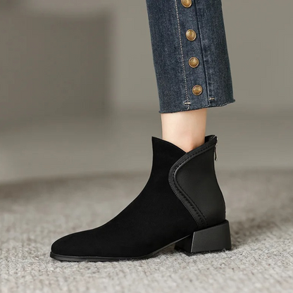 Botas bajas Mujer Rosas con Detalles Contraste