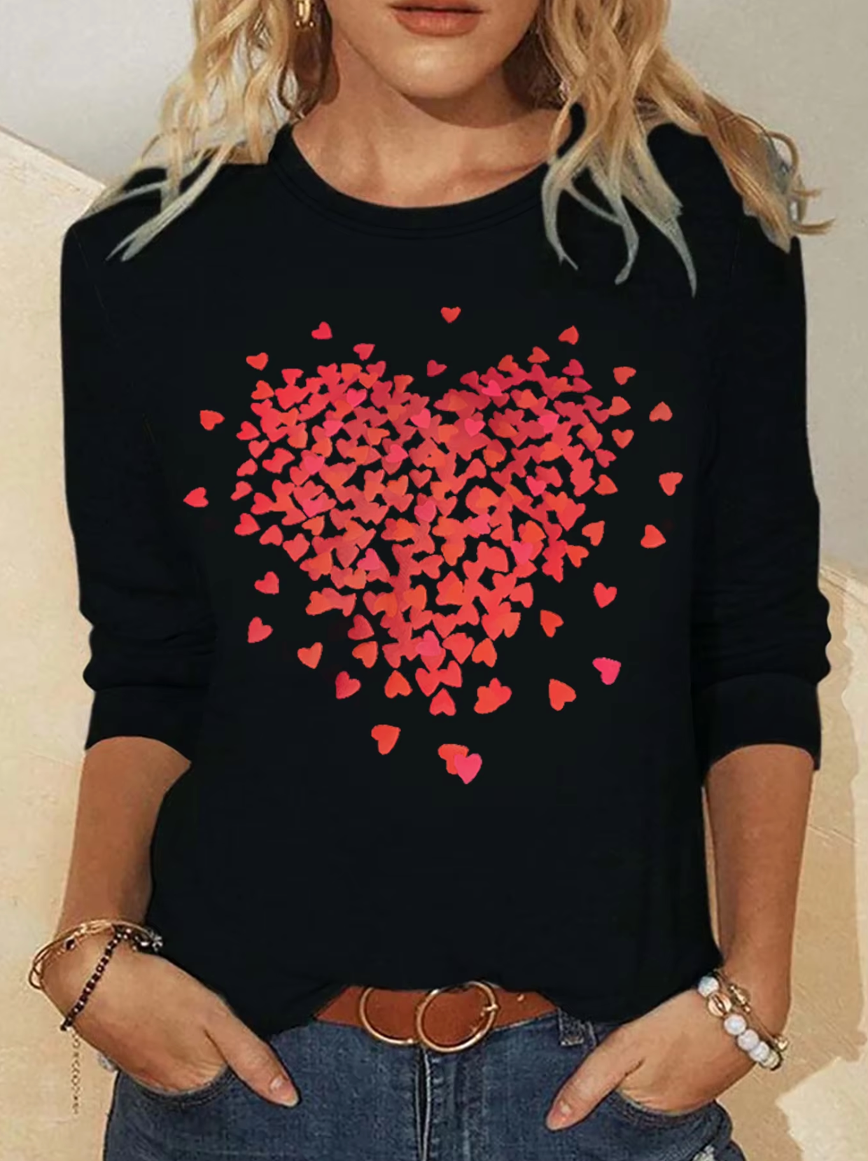 Top de Punto Corazones Romántico - Vestiria