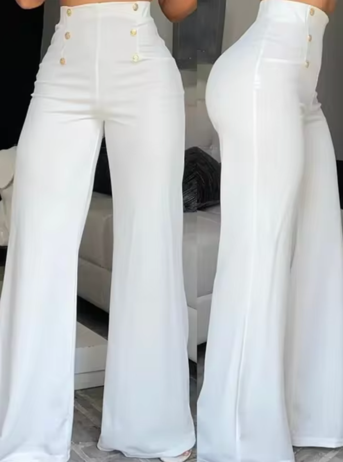 Pantalón Mujer Cintura Alta Estilo Clásico