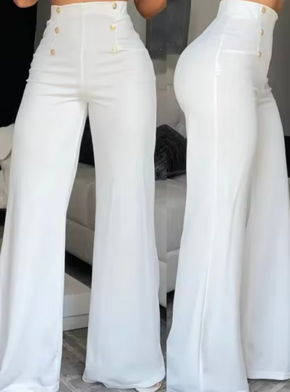 Pantalón Mujer Cintura Alta Estilo Clásico