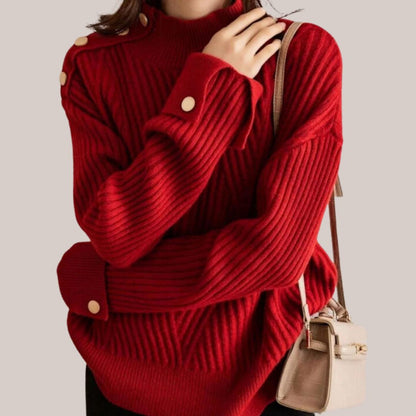 Jersey Cuello Alto Abotonado Suave - Vestiria