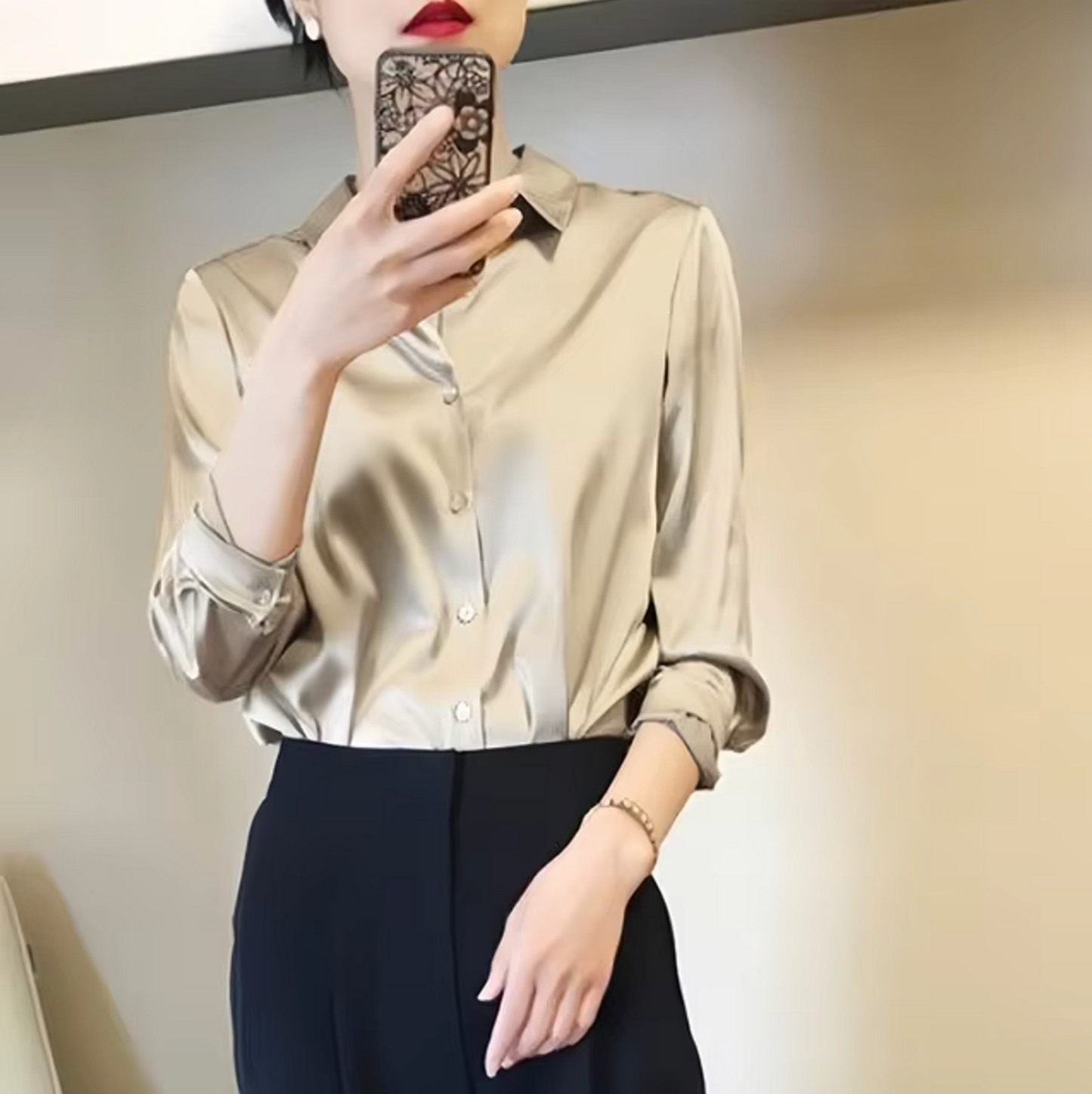 Blusa Satinada Glamour Femenina