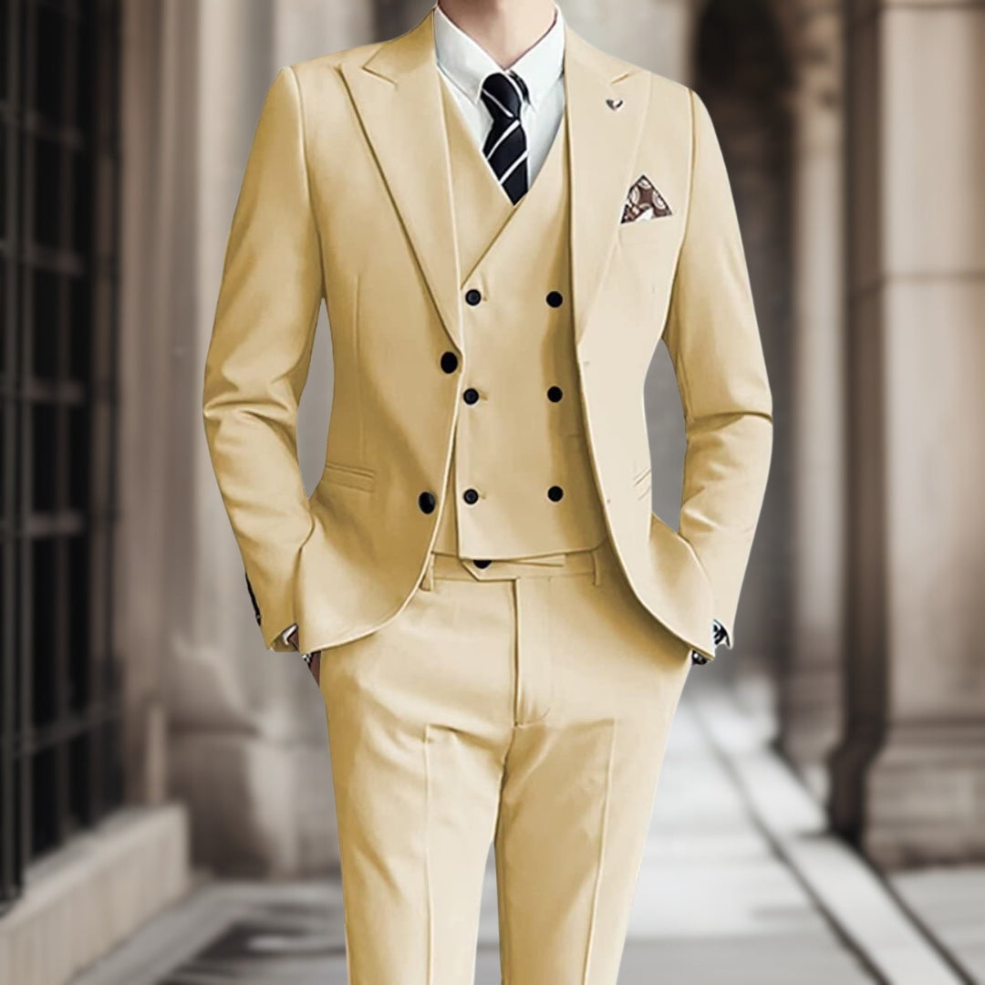 Traje de Novio Clásico 3 Piezas Elegante