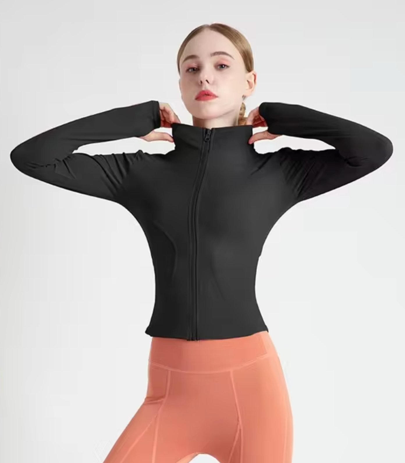 Top de yoga ajustado manga larga deportivo