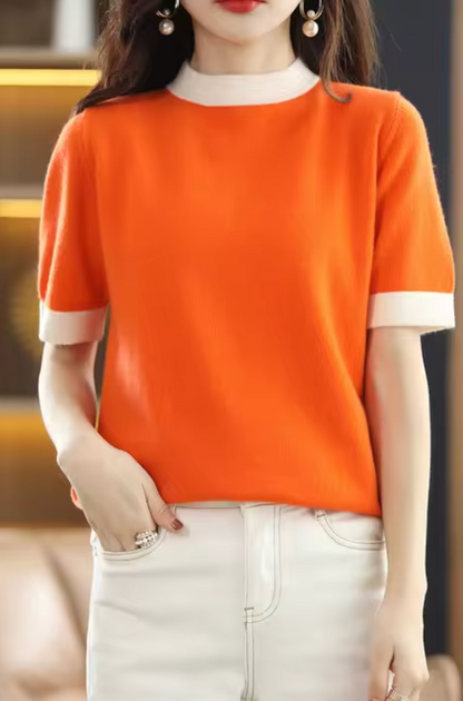 Jersey Cachemira Manga Corta Suave