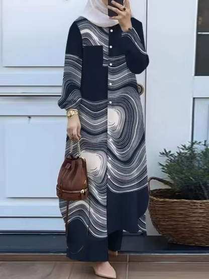 Conjunto Pantalón Vestido Femenino Elegante