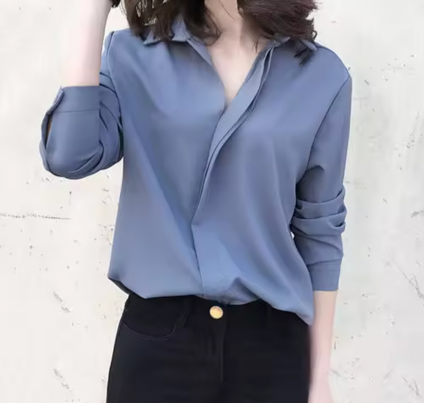 Blusa Ligera de Gasa Manga Larga