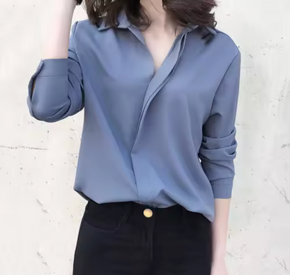 Blusa Ligera de Gasa Manga Larga