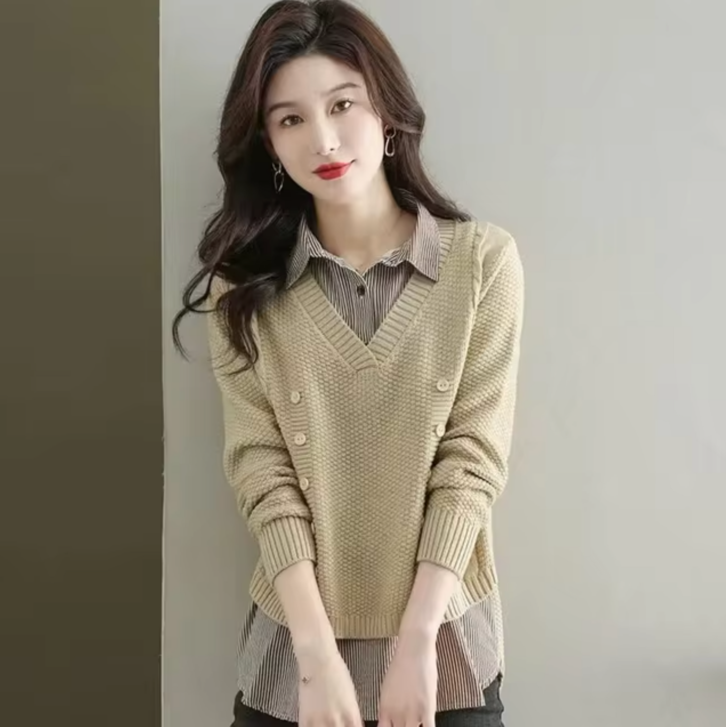 Sudadera Minnie Cuello Pico Suave