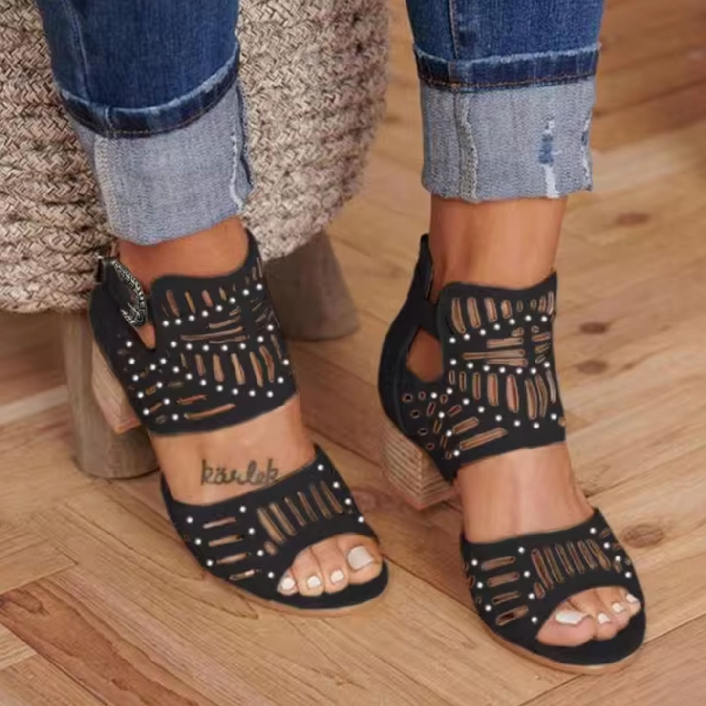 Sandalias de Tacón de Mujer con Tiras