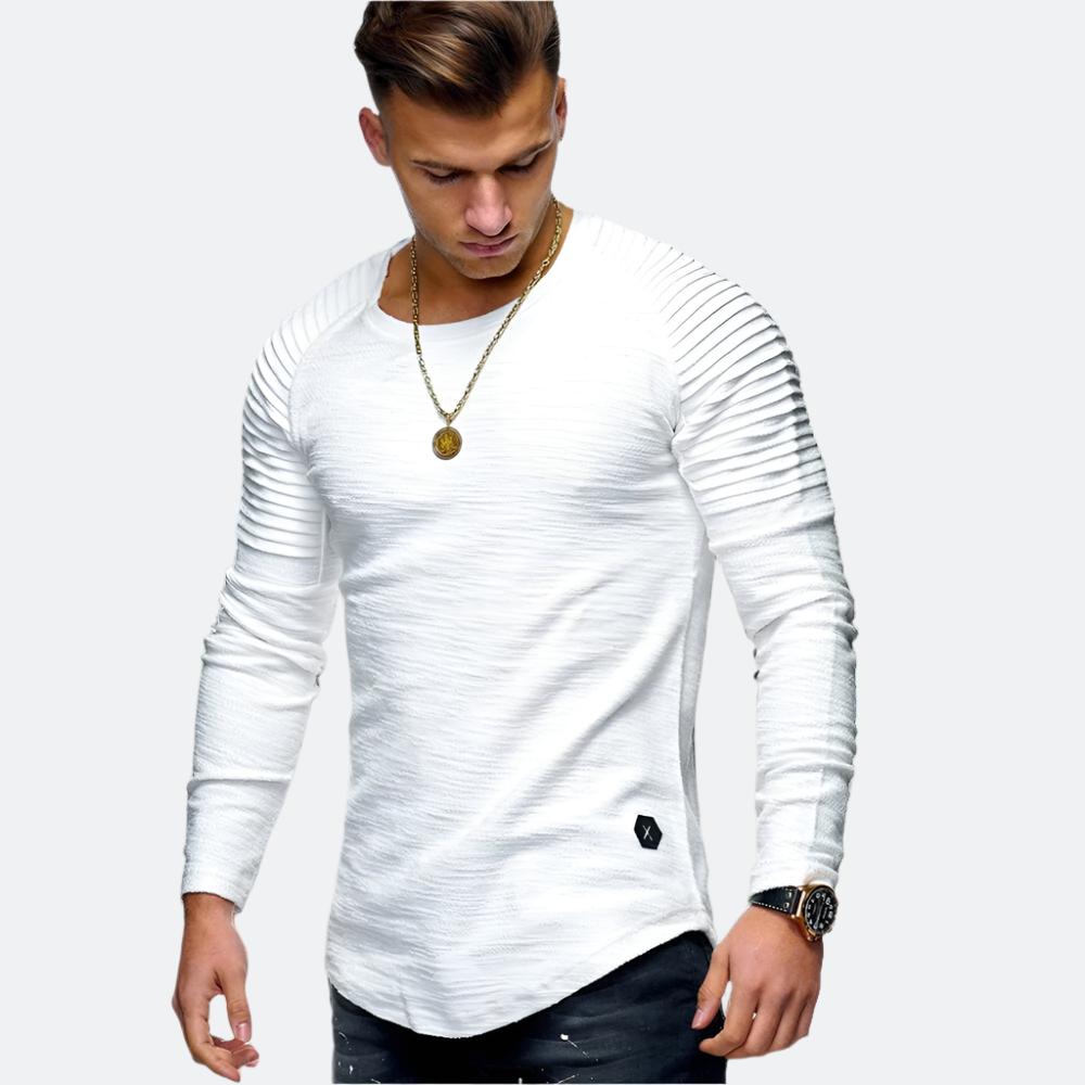 Jersey Hombre Canalé Cuello Redondo Mangas Largas