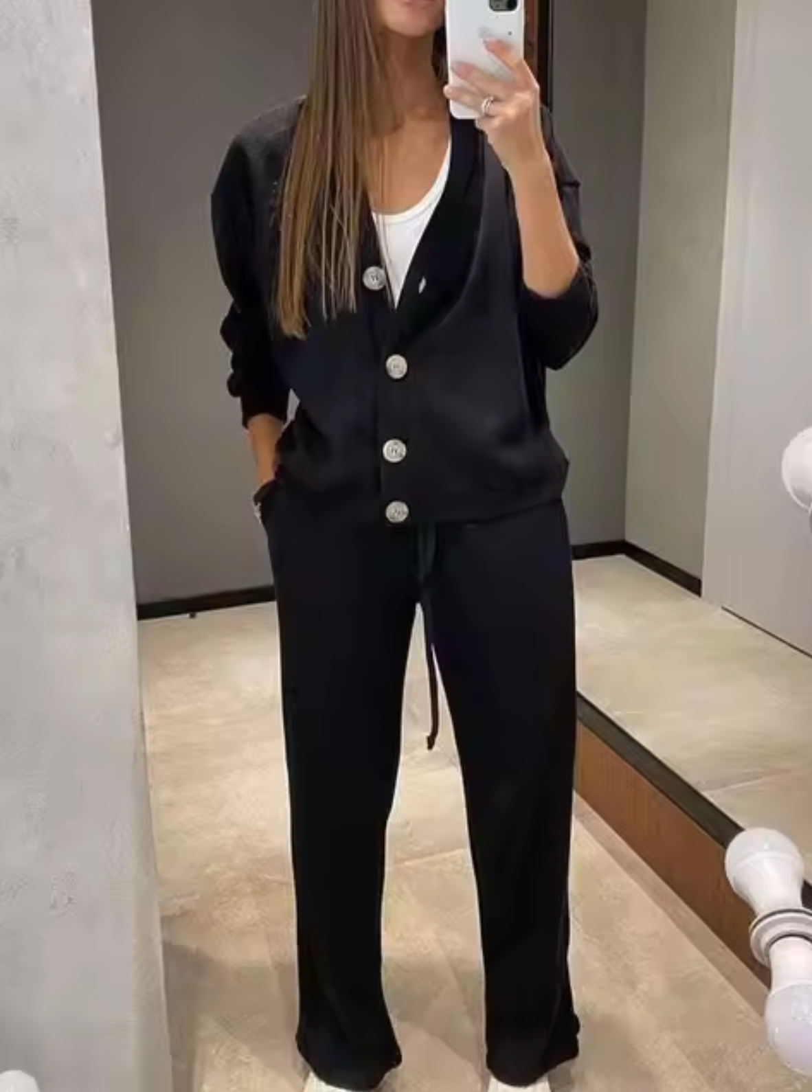 Pantalón y chaleco deportivo con cinturón para mujer