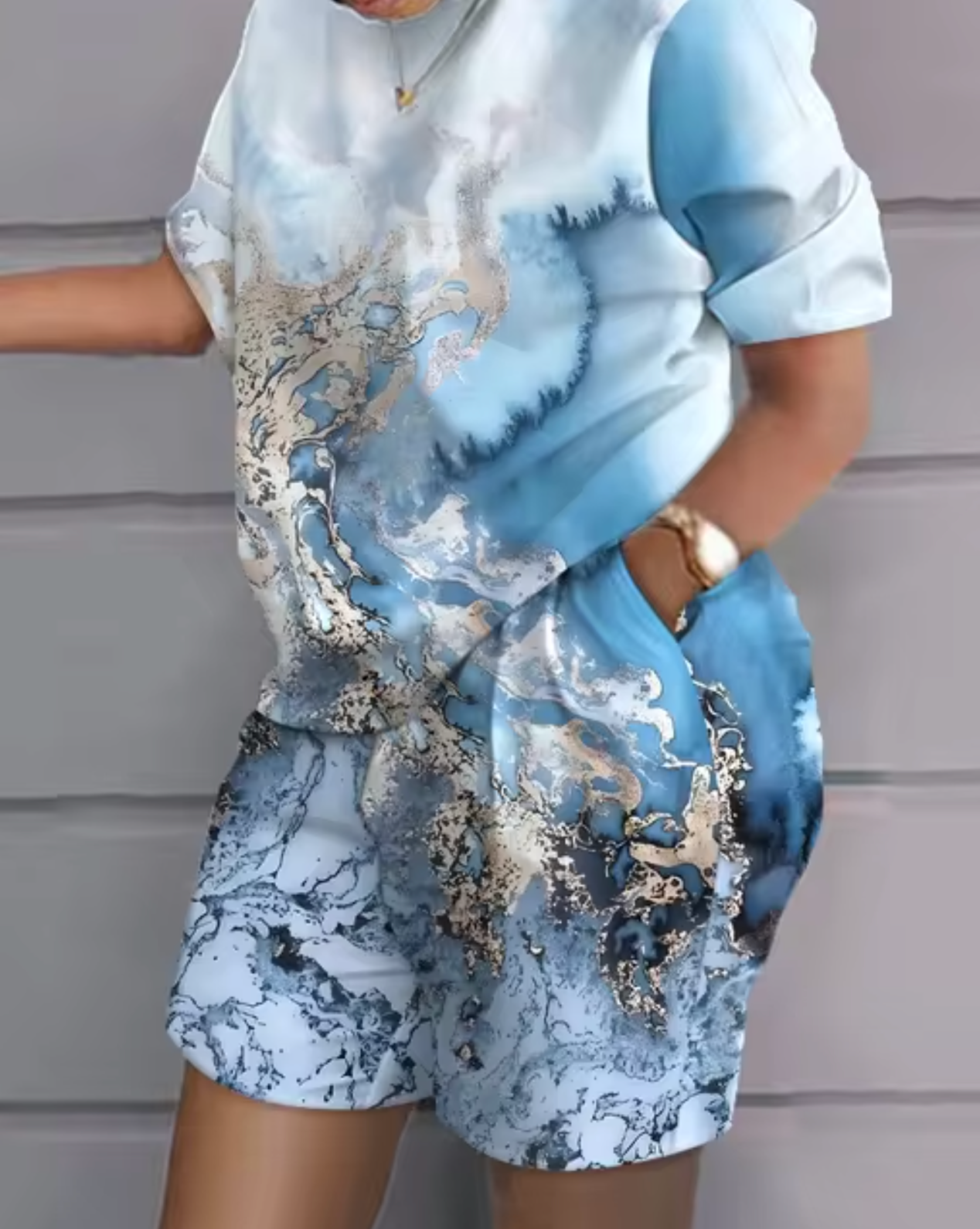 Top y Shorts de Verano Estampado Floral Fresco