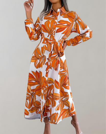 Vestido Mujer Elegante Cinturón Manga Larga - Vestiria