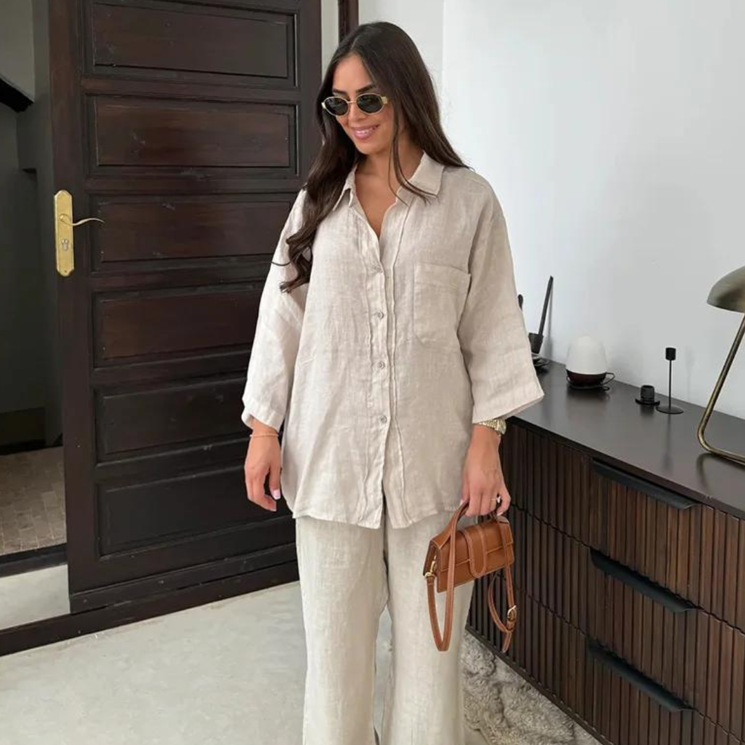 Conjunto suelto clásico para mujer elegante