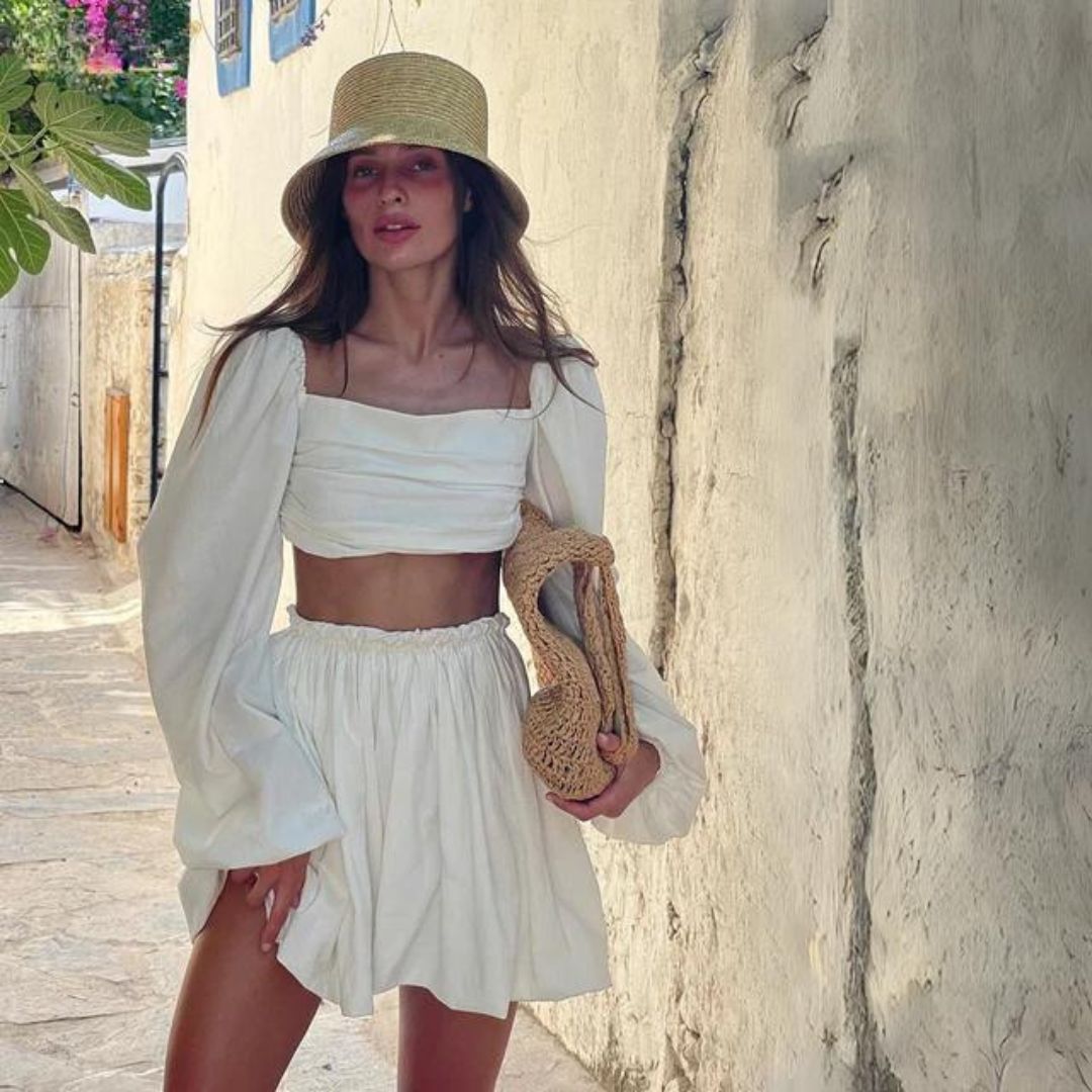 Conjunto Top y Falda Estilo Hippie Feminino - Vestiria