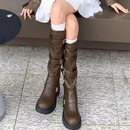 Botas Mujer Altas Cómodas Punta Redonda