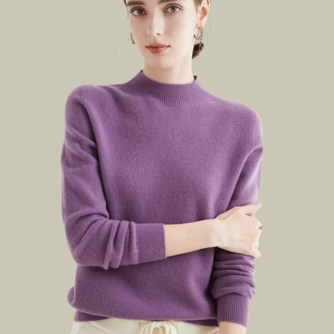 Jersey Mujer Lana Merino Cuello Alto Abrigado - Vestiria