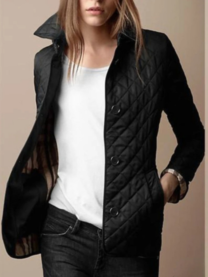 Chaqueta cortaviento mujer estampado cuadros abrigo invierno