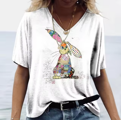 Camisetas Blancas con Conejos Divertidos