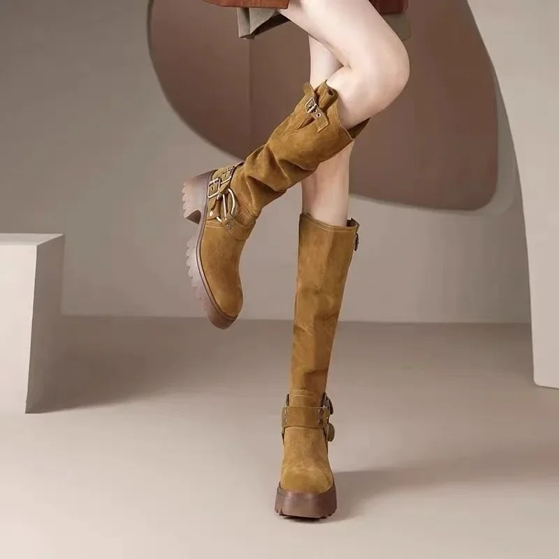 Botas Mujer Cuero Sintético Cómodas Altas