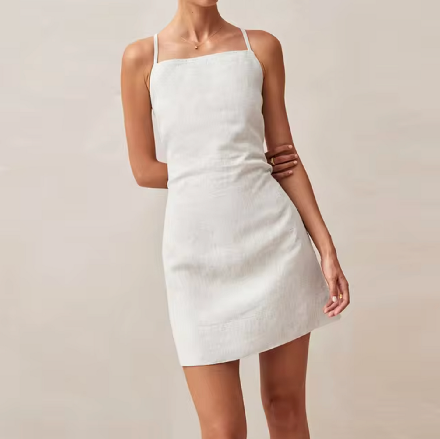 Vestido Verano Ligero de Lino con Espalda Abierta - Vestiria