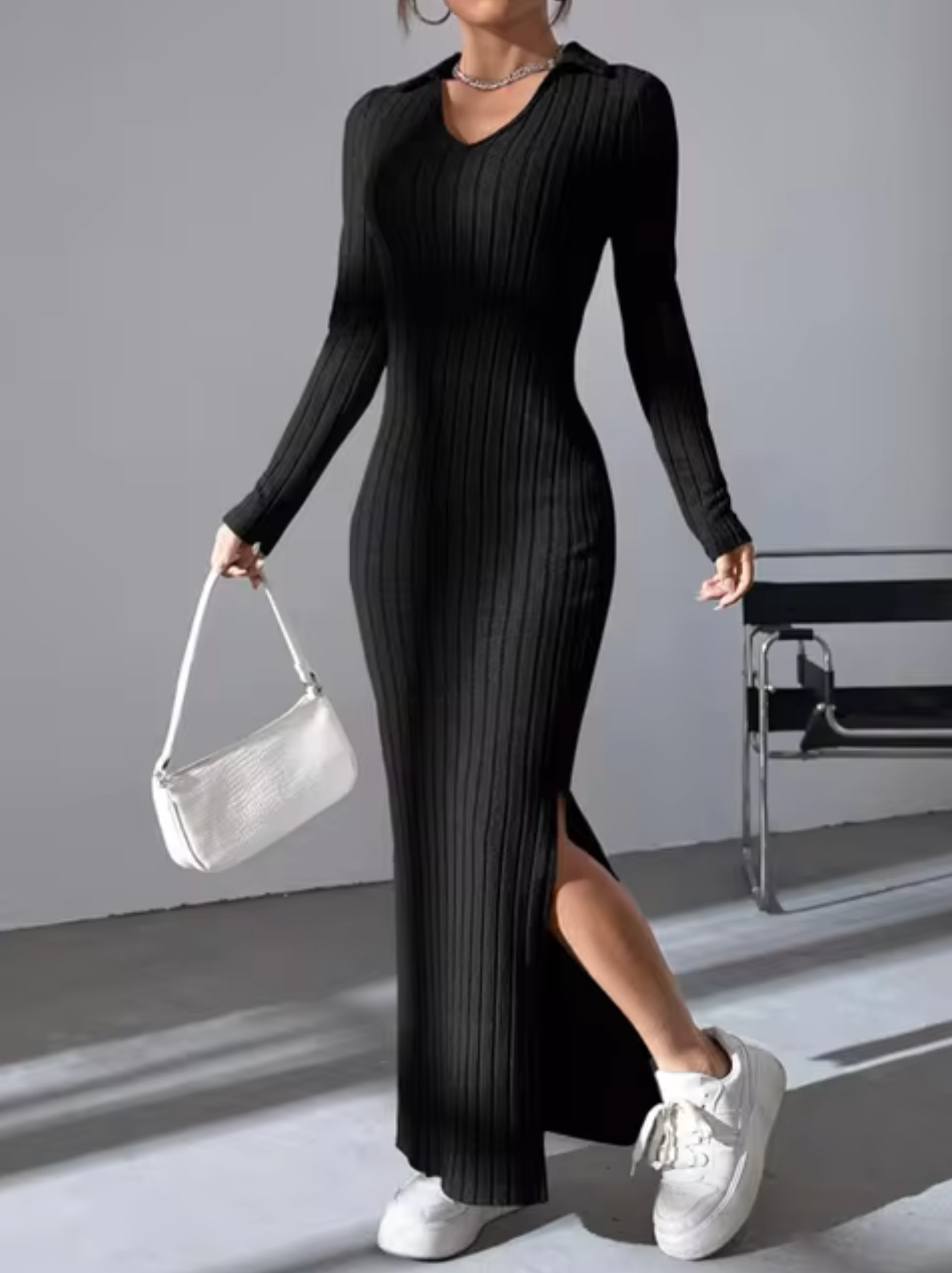 Vestido Largo y Cómodo de Punto para Mujer