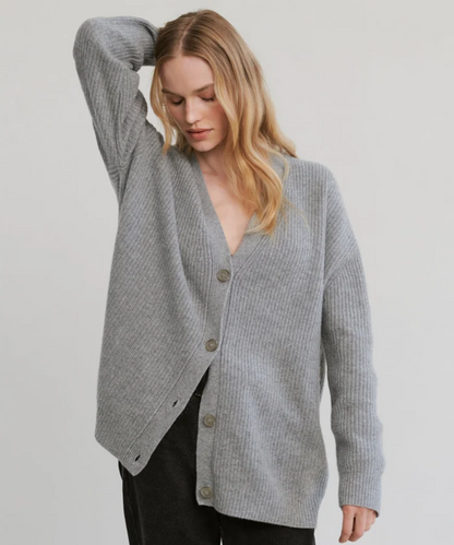 Chaqueta de punto suave cuello alto mujer
