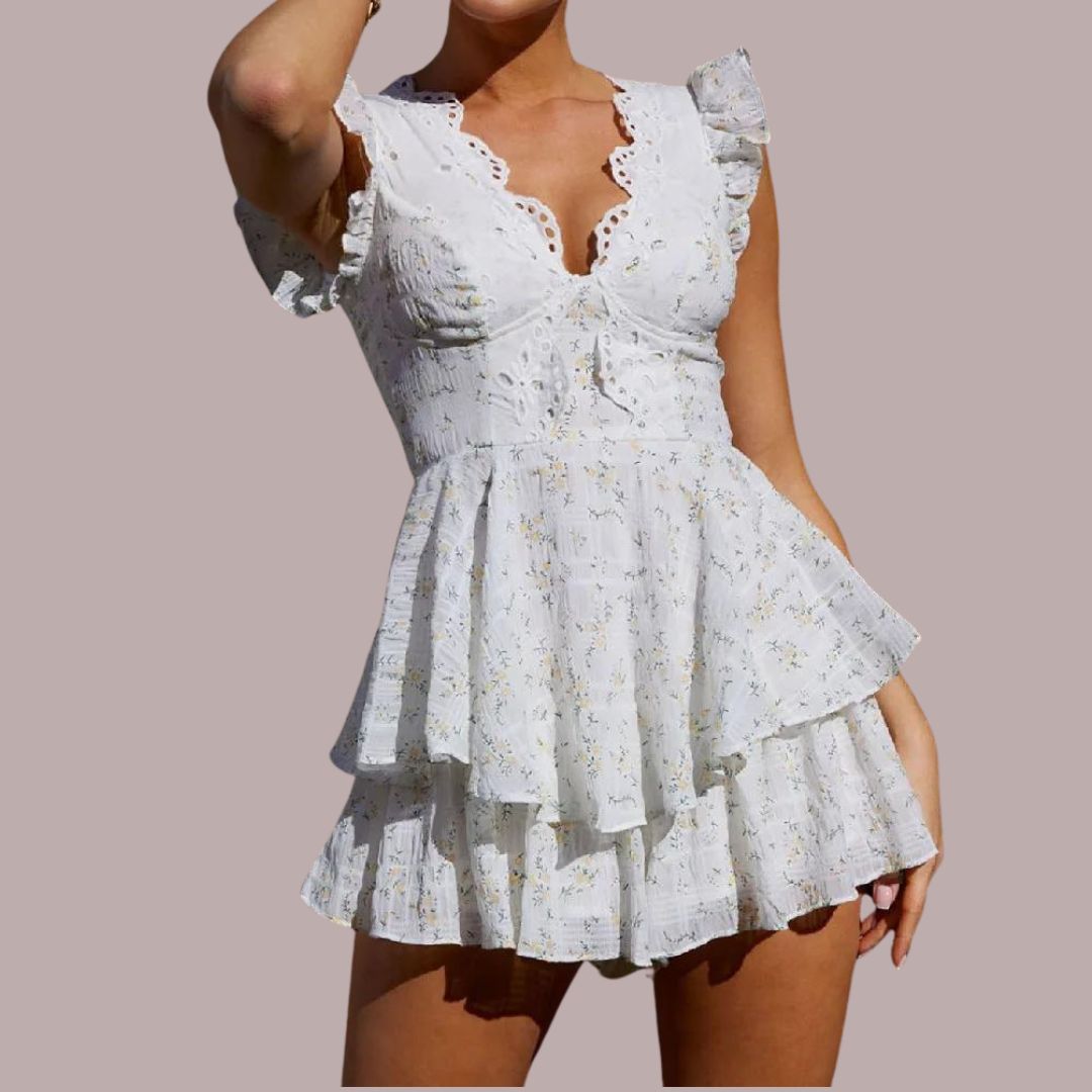 Vestido Corto con Bordados Divertido - Vestiria